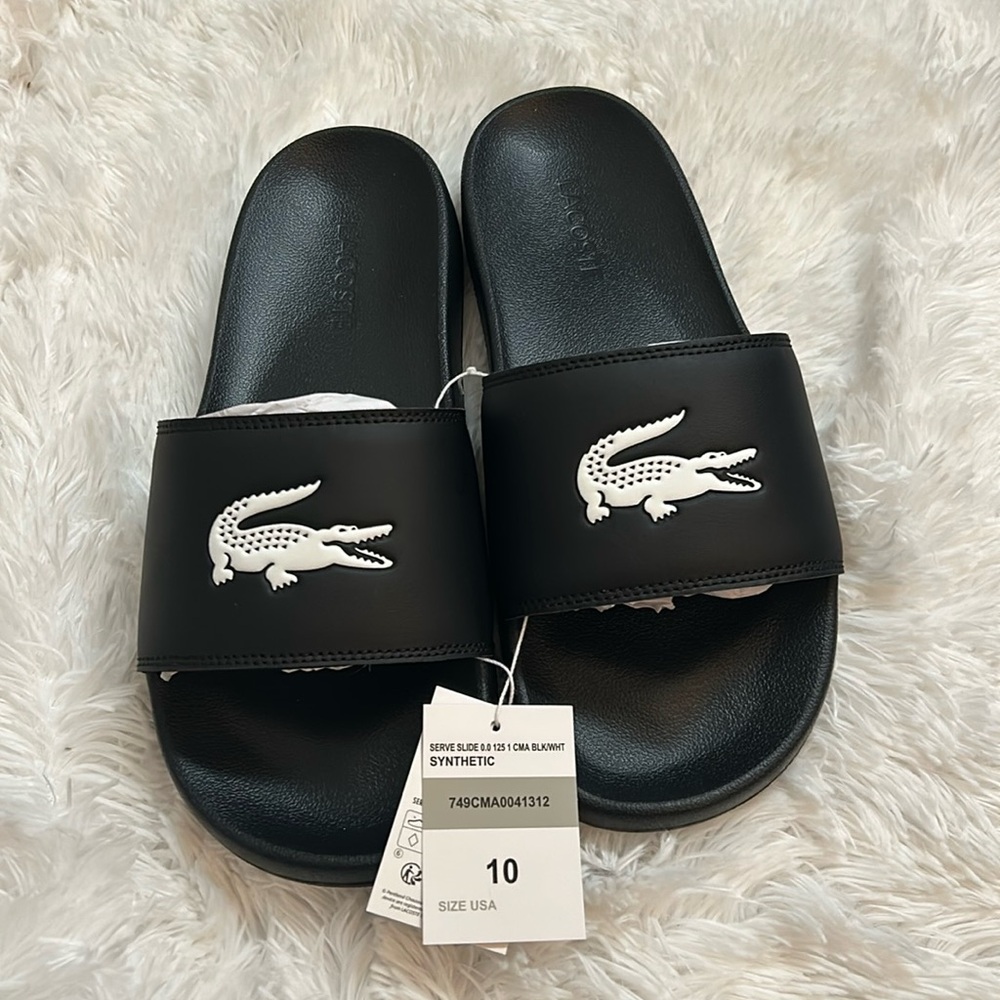 Lacoste serve slide 0.0 Black and White size 10